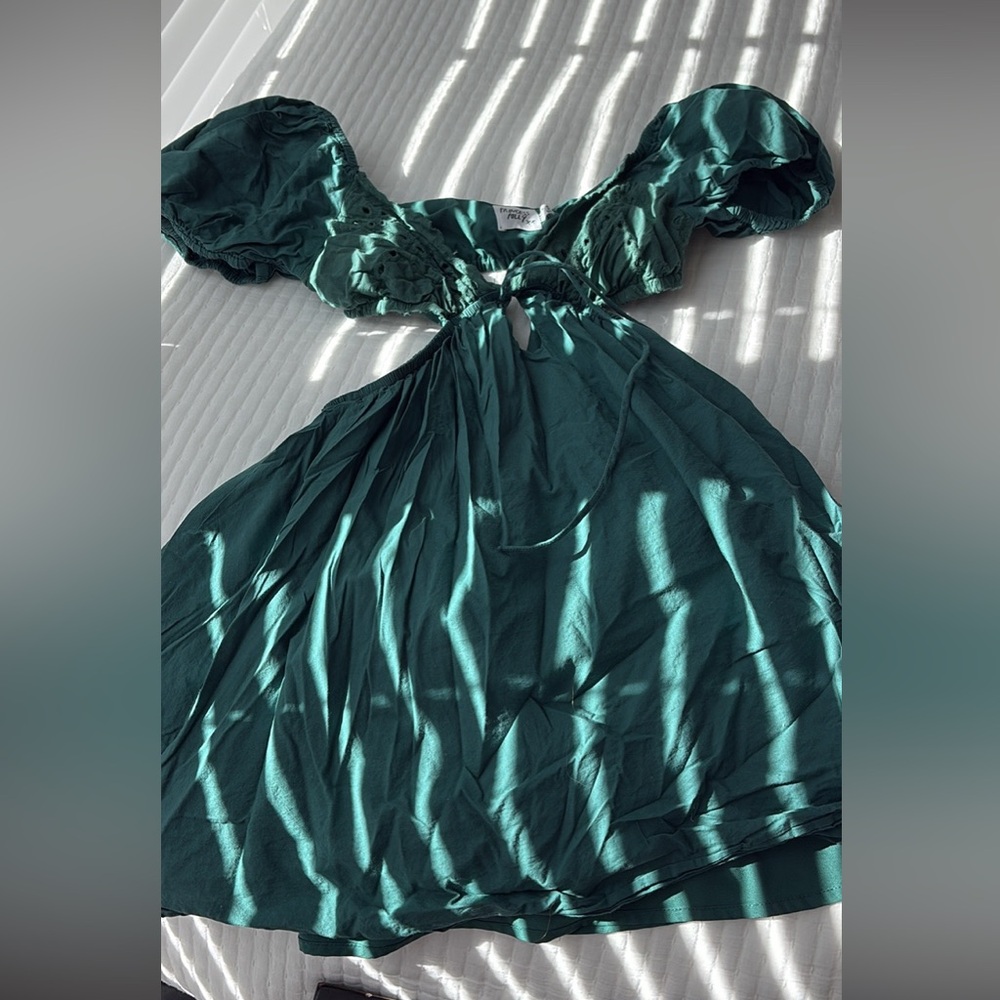 Princess Polly Emerald Green Puff Sleeve Dress